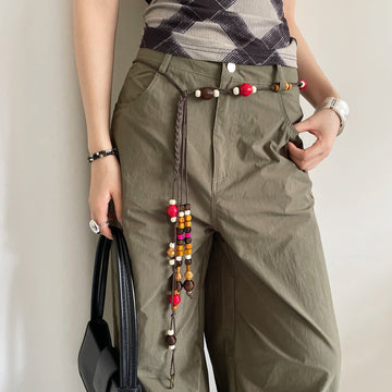 Bohemian Color - Contrast Beaded Waist Chain – Woven Ethnic Style Skirt Belt for Women - Alba Vaga