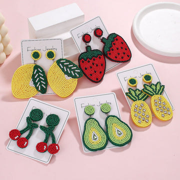 Bohemian Fruit Beaded Earrings - Alba Vaga