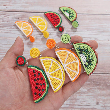 Summer Fruit Beaded Earrings - Alba Vaga