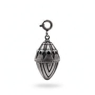 Sterling Silver Mi Di Ch’a Ch’a Ga’u Locket Pendant – Tibetan Vintage Oxidized Amulet