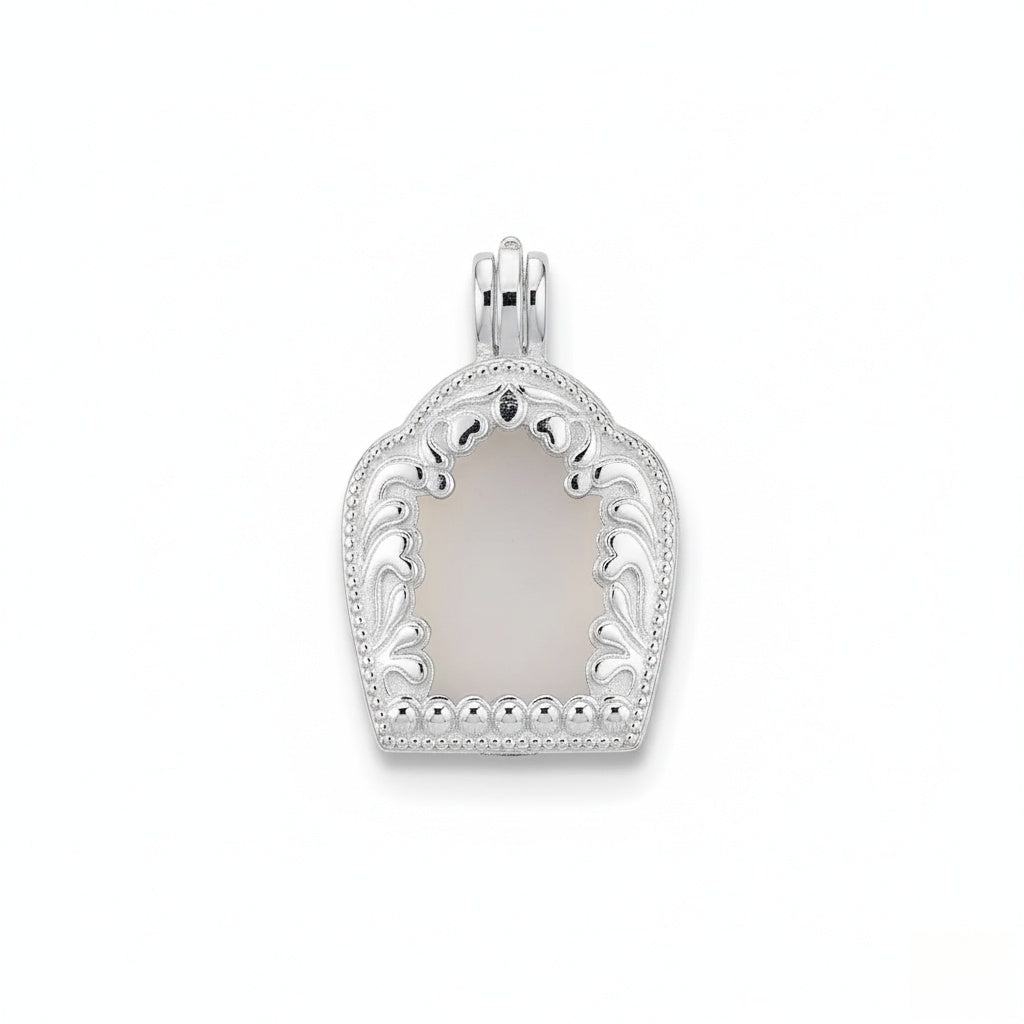 Scroll Arch Ga’u Locket Pendant | S925 Sterling Silver Vintage Amulet Box