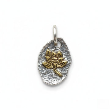 Sterling Silver Tibetan White Lotus Pendant
