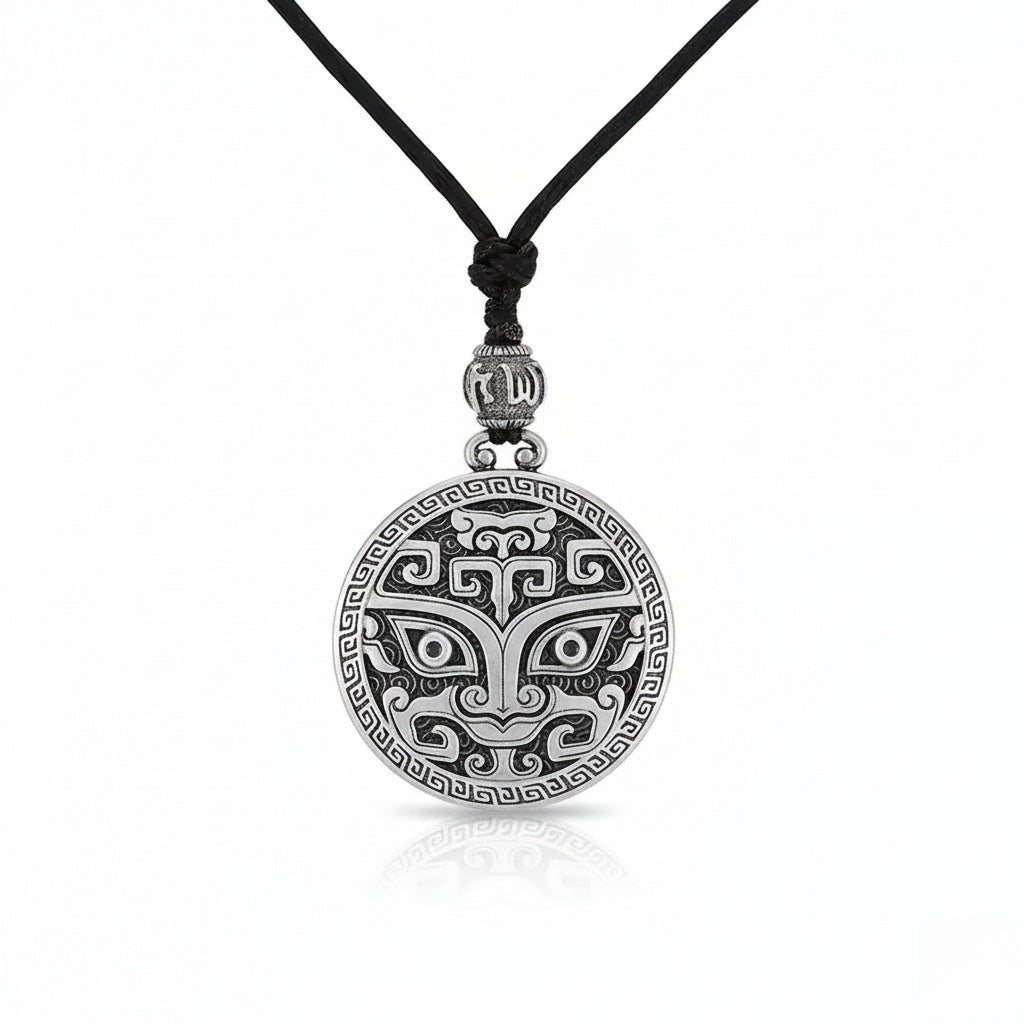 Sterling Silver Taotie Beast Pendant