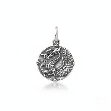 Sterling Silver Double-Sided Dragon Pendant
