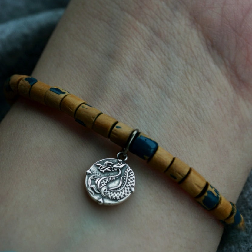 Sterling Silver Double-Sided Dragon Pendant