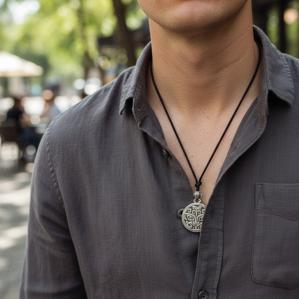 Sterling Silver Taotie Beast Pendant