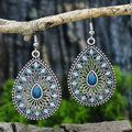 Blue Oil Drop Boho Earrings – Ethnic Style Alloy Statement Jewelry - Alba Vaga