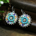 Blue Oil Drop Boho Earrings – Ethnic Style Alloy Statement Jewelry - Alba Vaga