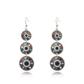 Blue Oil Drop Boho Earrings – Ethnic Style Alloy Statement Jewelry - Alba Vaga