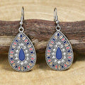 Blue Oil Drop Boho Earrings – Ethnic Style Alloy Statement Jewelry - Alba Vaga