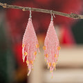 Bohemian Glass Bead Fringe Earrings – Colorblock Vacation Style with Artistic Flair - Alba Vaga