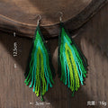 Bohemian Glass Bead Fringe Earrings – Colorblock Vacation Style with Artistic Flair - Alba Vaga