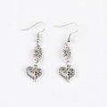 Bohemian Hollow Flower and Heart Pendant Earrings – Romantic Retro Design - Alba Vaga