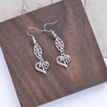 Bohemian Hollow Flower and Heart Pendant Earrings – Romantic Retro Design - Alba Vaga