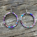 Bohemian Hollow Round Beaded Earrings with Colorful Imperial Stone Accents - Alba Vaga