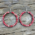 Bohemian Hollow Round Beaded Earrings with Colorful Imperial Stone Accents - Alba Vaga