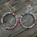 Bohemian Hollow Round Beaded Earrings with Colorful Imperial Stone Accents - Alba Vaga