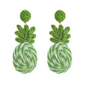 Bohemian Raffia & Alloy Pineapple Earrings - Alba Vaga