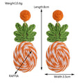 Bohemian Raffia & Alloy Pineapple Earrings - Alba Vaga