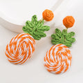 Bohemian Raffia & Alloy Pineapple Earrings - Alba Vaga