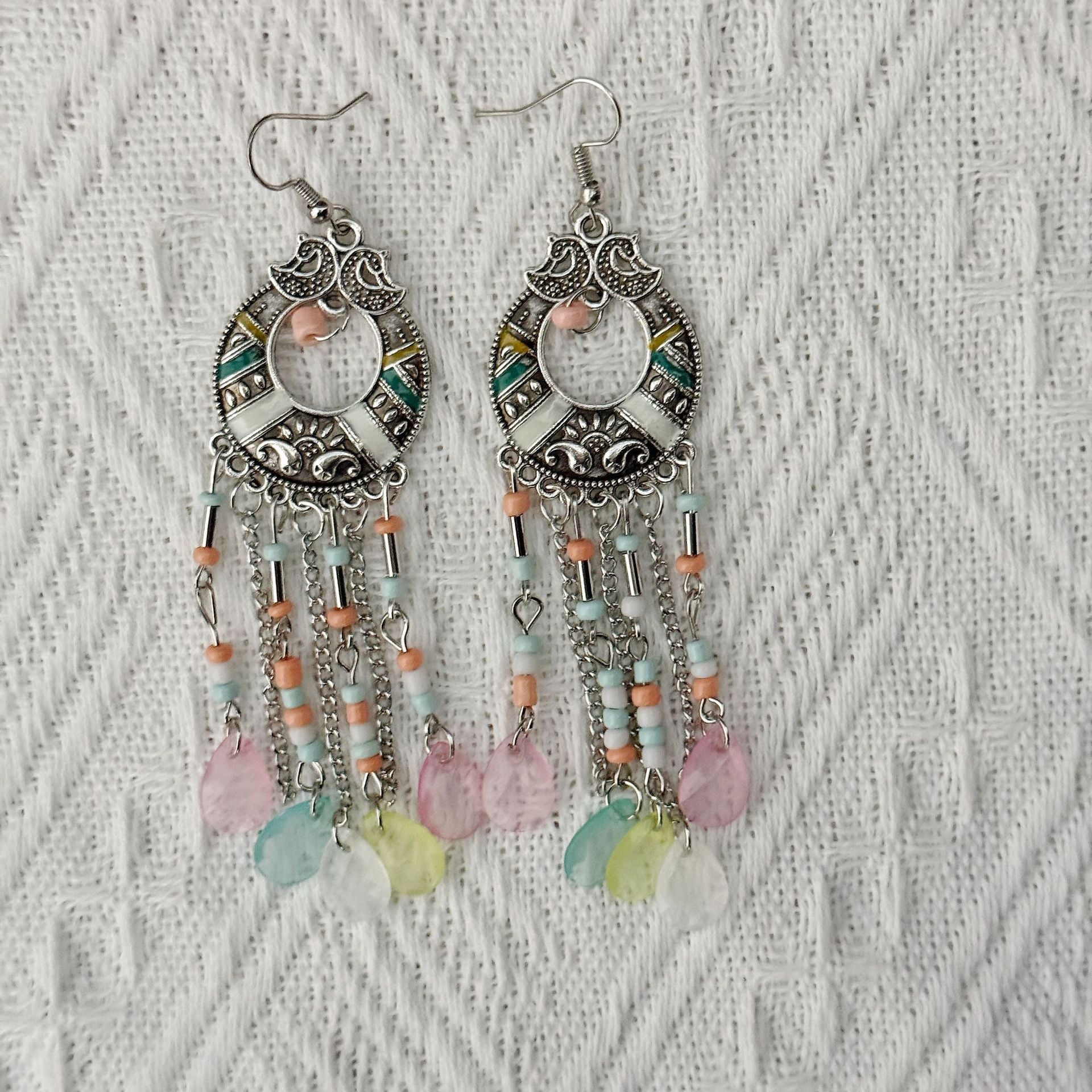 Bohemian Retro Tassel Earrings – Long Slim Ethnic Style Statement - Alba Vaga
