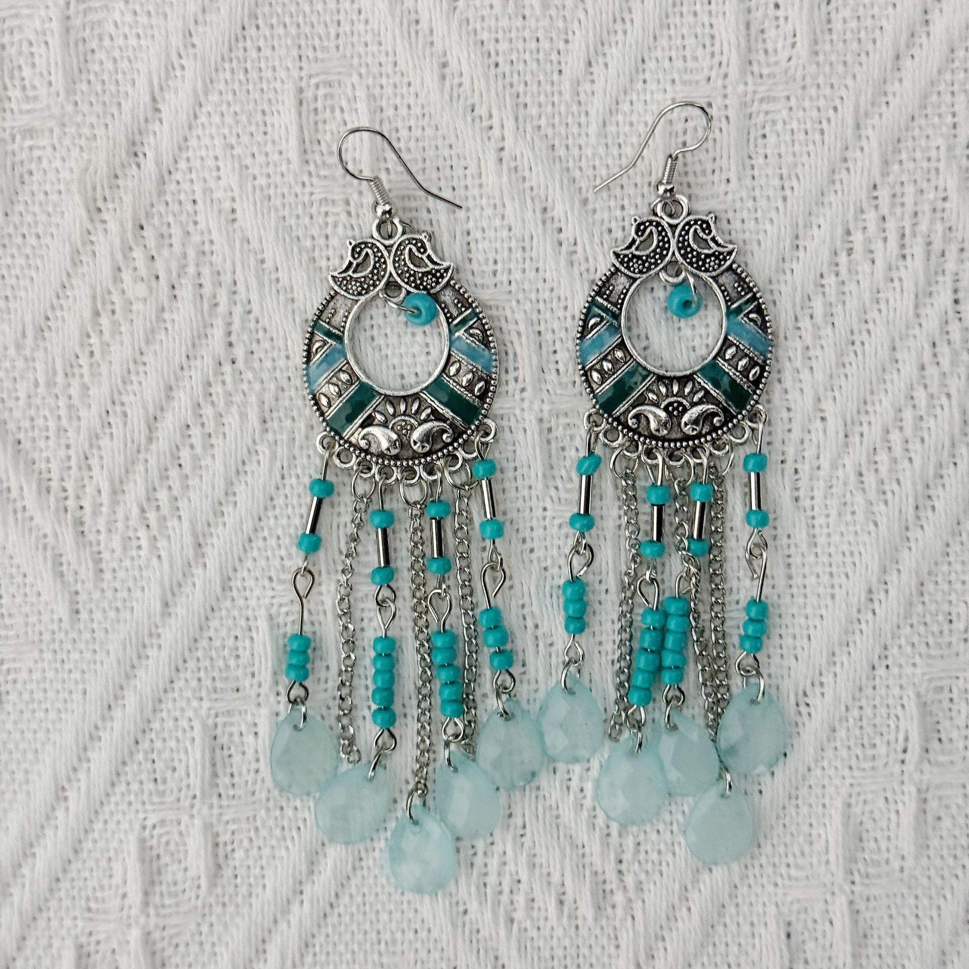 Bohemian Retro Tassel Earrings – Long Slim Ethnic Style Statement - Alba Vaga