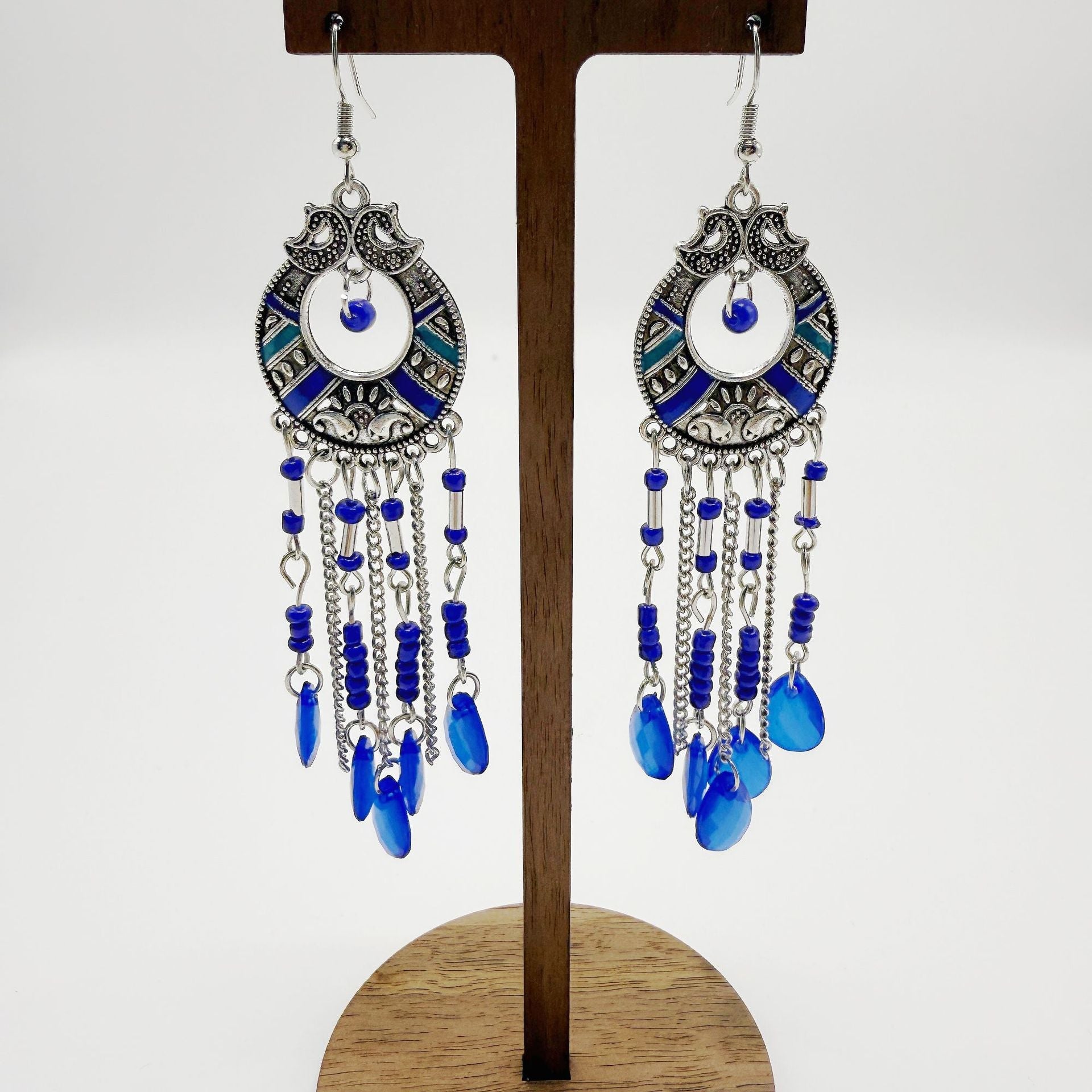 Bohemian Retro Tassel Earrings – Long Slim Ethnic Style Statement - Alba Vaga