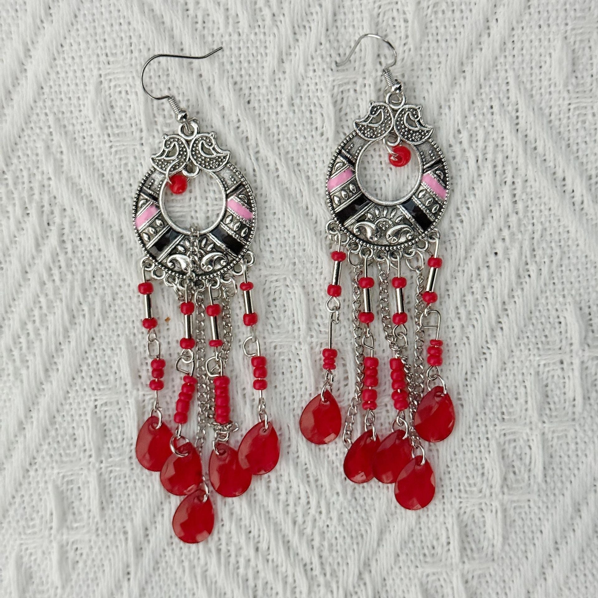 Bohemian Retro Tassel Earrings – Long Slim Ethnic Style Statement - Alba Vaga
