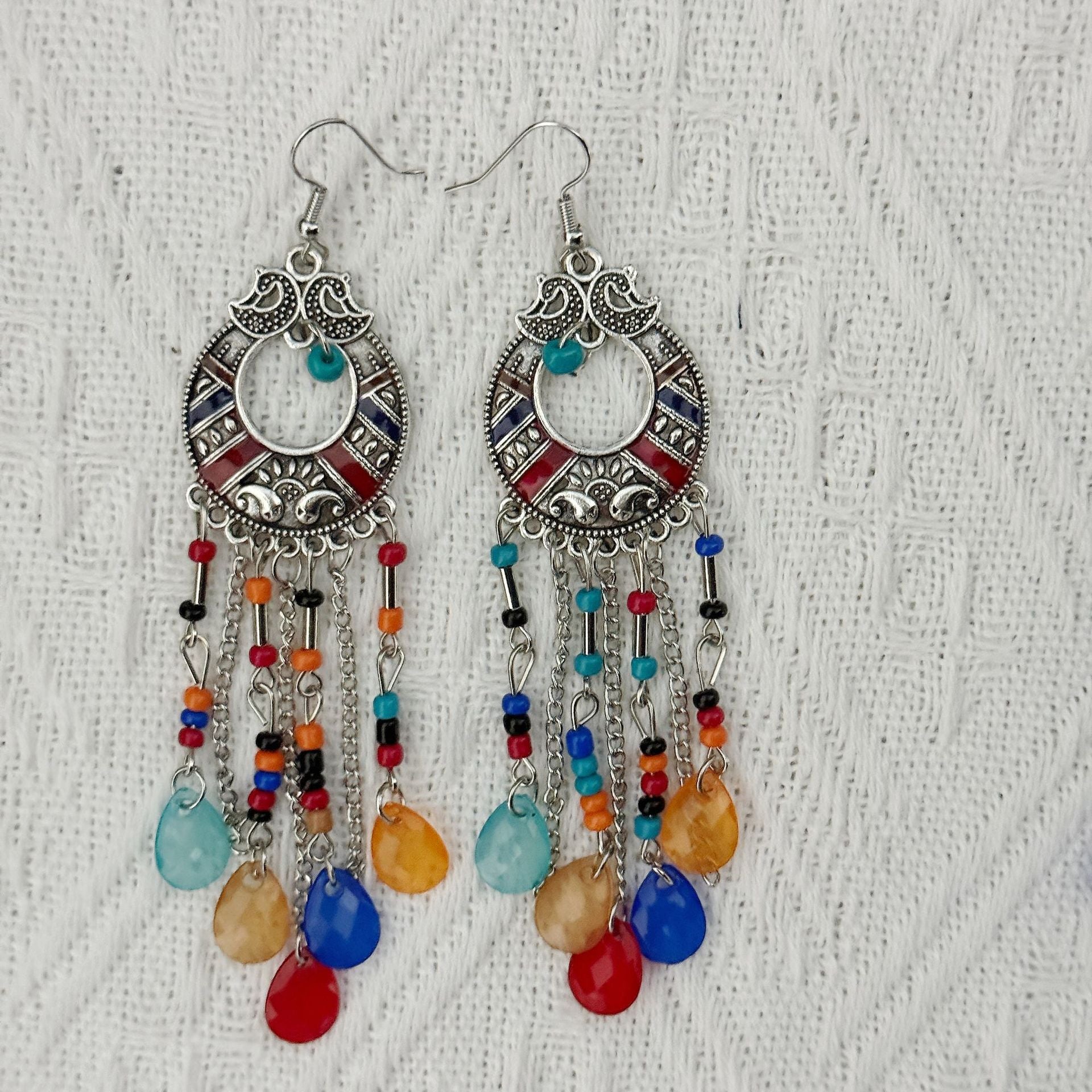 Bohemian Retro Tassel Earrings – Long Slim Ethnic Style Statement - Alba Vaga