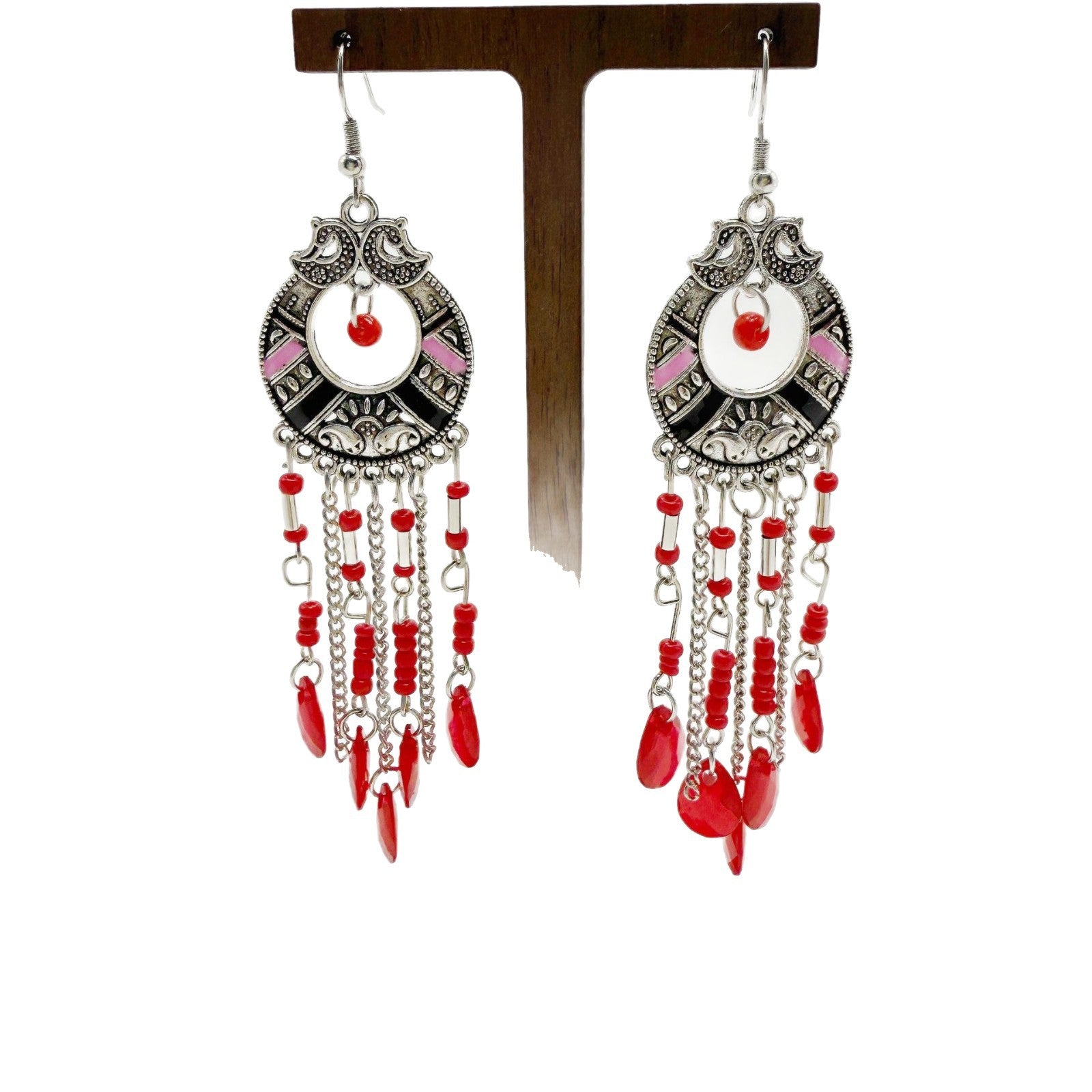 Bohemian Retro Tassel Earrings – Long Slim Ethnic Style Statement - Alba Vaga