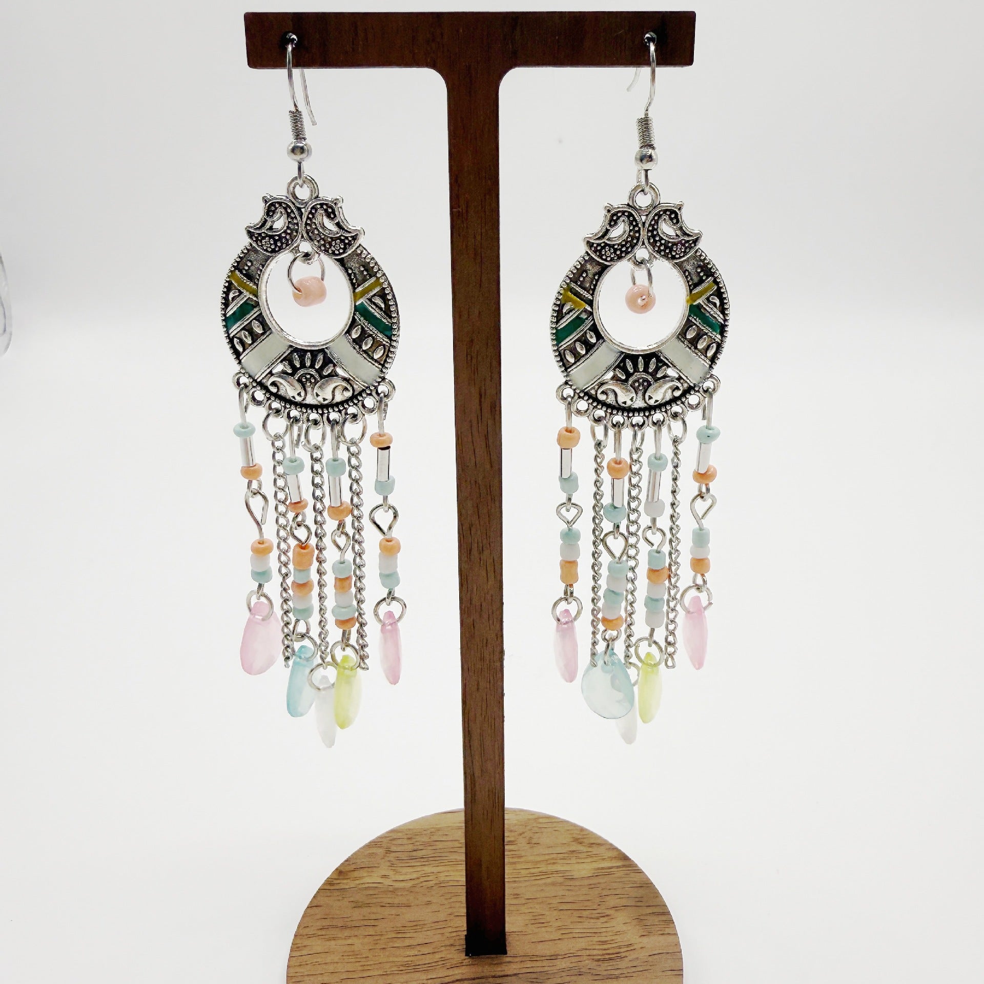 Bohemian Retro Tassel Earrings – Long Slim Ethnic Style Statement - Alba Vaga