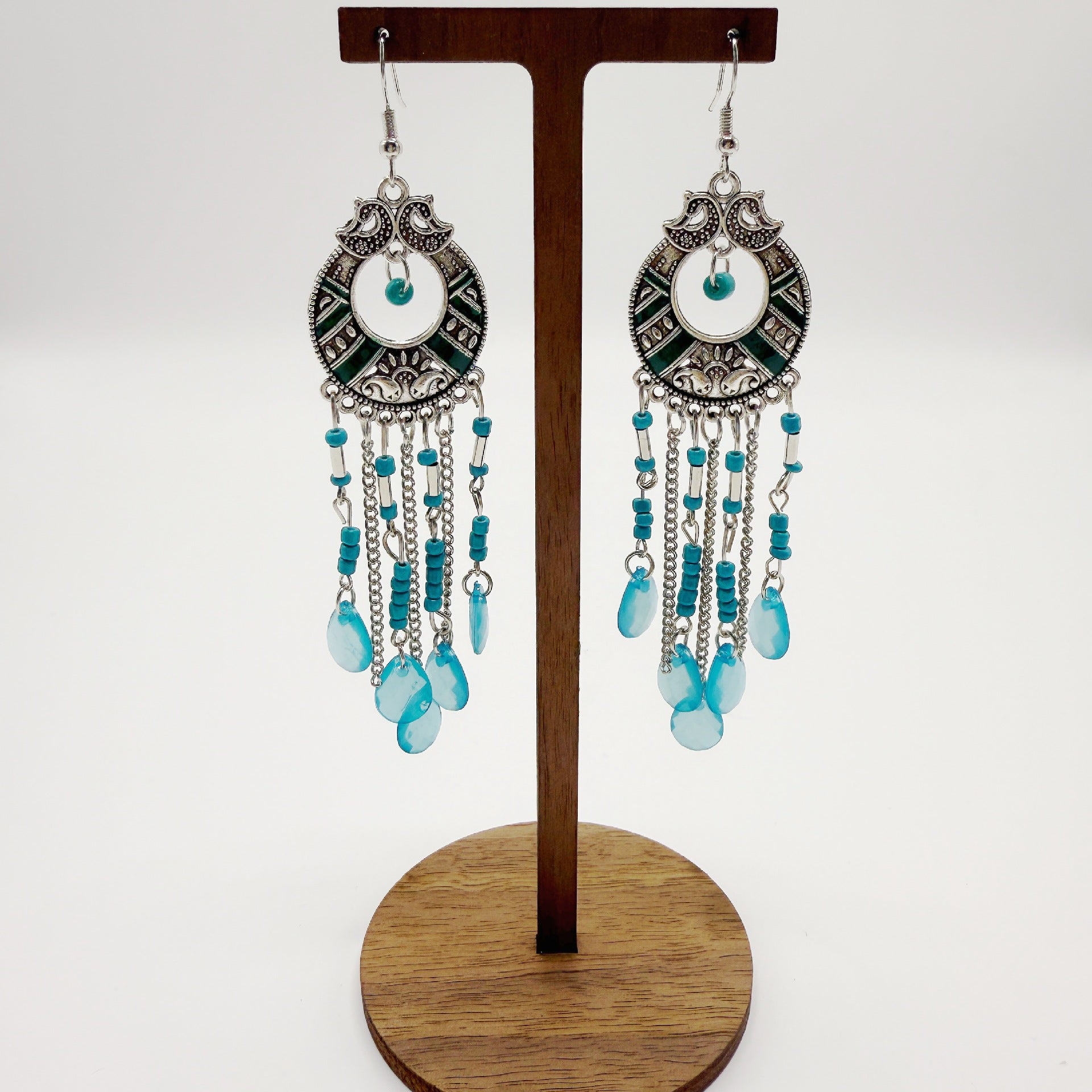 Bohemian Retro Tassel Earrings – Long Slim Ethnic Style Statement - Alba Vaga