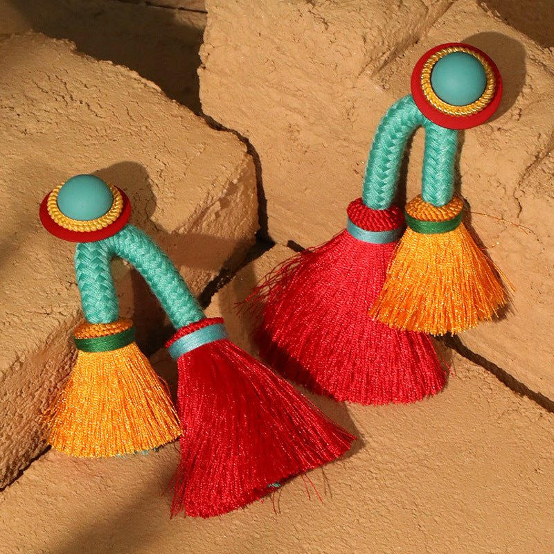 Boho Long Tassel Earrings Exclusive Statement Design - Alba Vaga