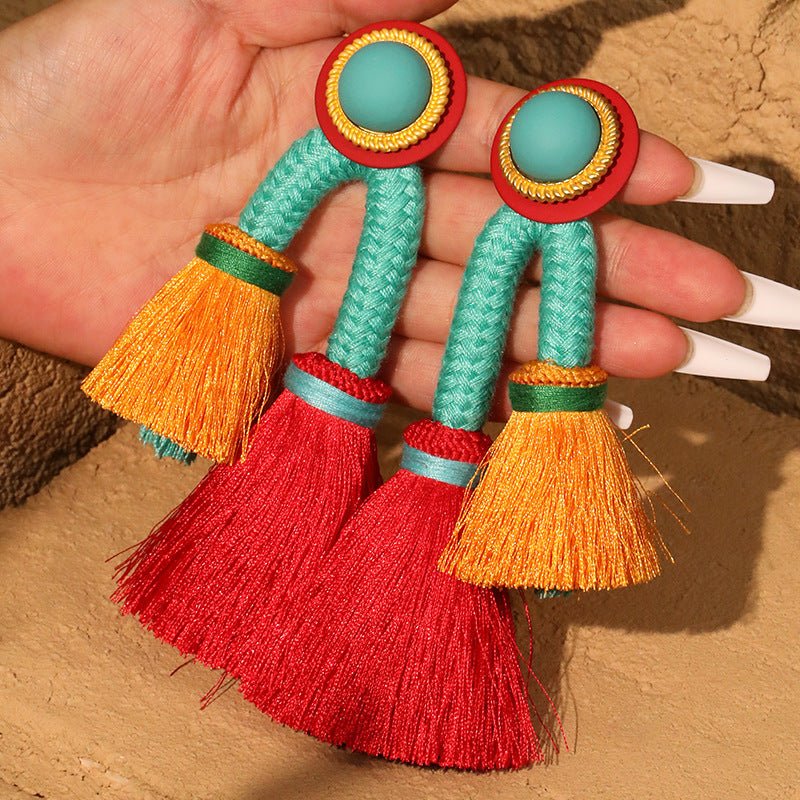 Boho Long Tassel Earrings Exclusive Statement Design - Alba Vaga