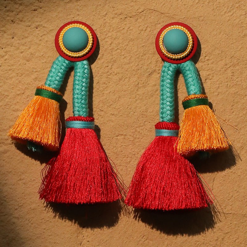 Boho Long Tassel Earrings Exclusive Statement Design - Alba Vaga