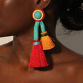 Boho Long Tassel Earrings Exclusive Statement Design - Alba Vaga