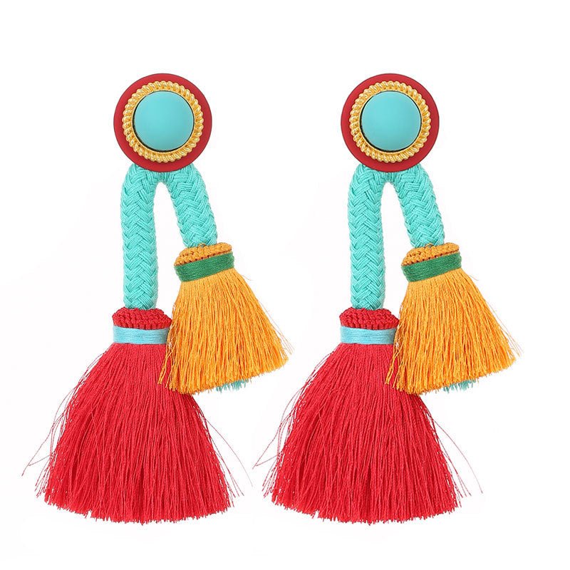 Boho Long Tassel Earrings Exclusive Statement Design - Alba Vaga