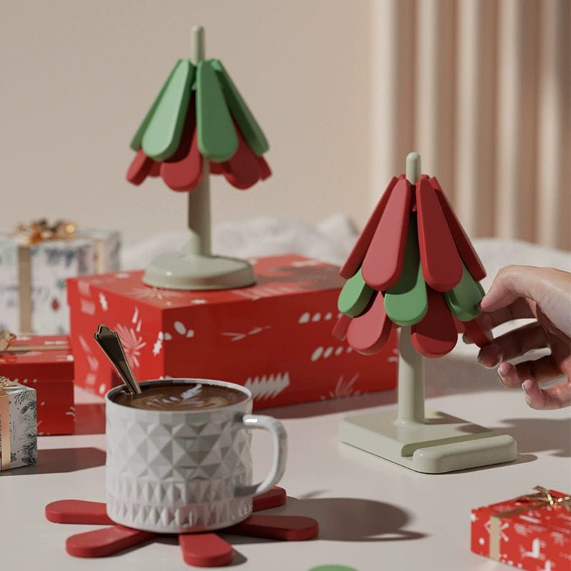 Christmas Tree & Cactus Heat - Resistant Placemat – Table & Cup Coaster for Hot Protection - Alba Vaga