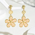 Crystal Flower Hand - Woven Stud Earrings – Light Luxury Sweet Boho Style - Alba Vaga