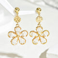 Crystal Flower Hand - Woven Stud Earrings – Light Luxury Sweet Boho Style - Alba Vaga