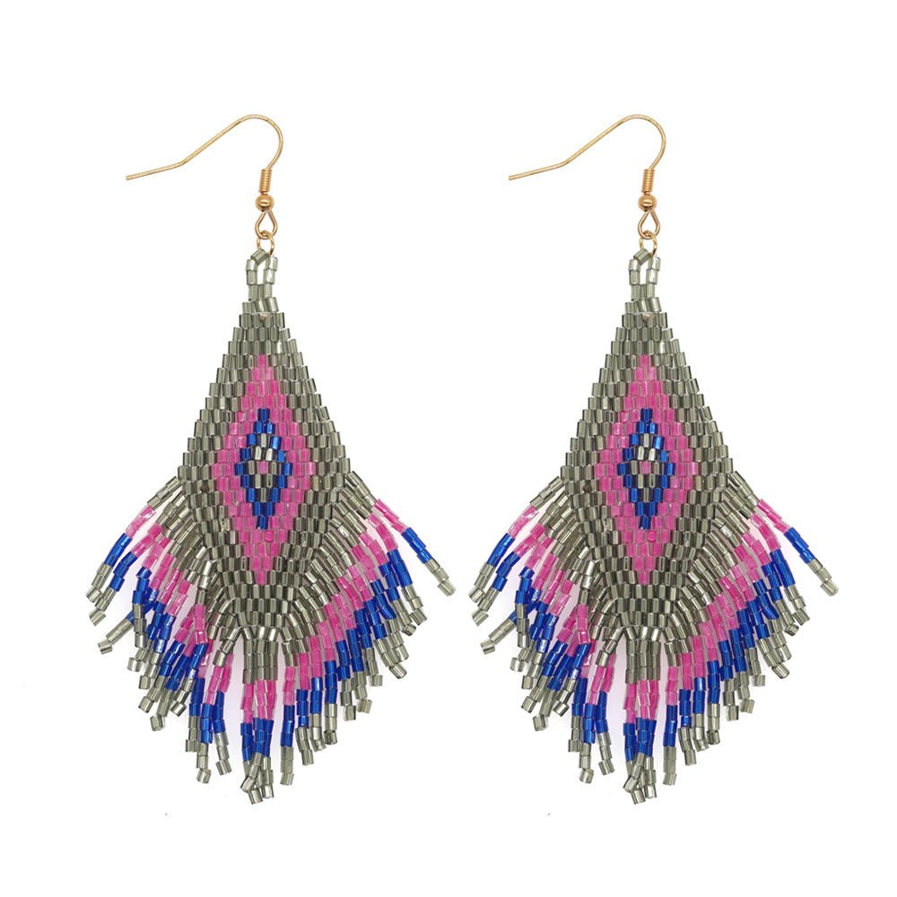 Exaggerated Tassel Earrings Ethnic - Inspired High - End Statement - Alba Vaga