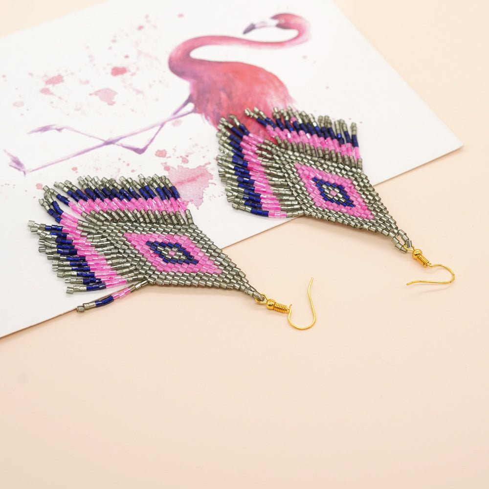 Exaggerated Tassel Earrings Ethnic - Inspired High - End Statement - Alba Vaga