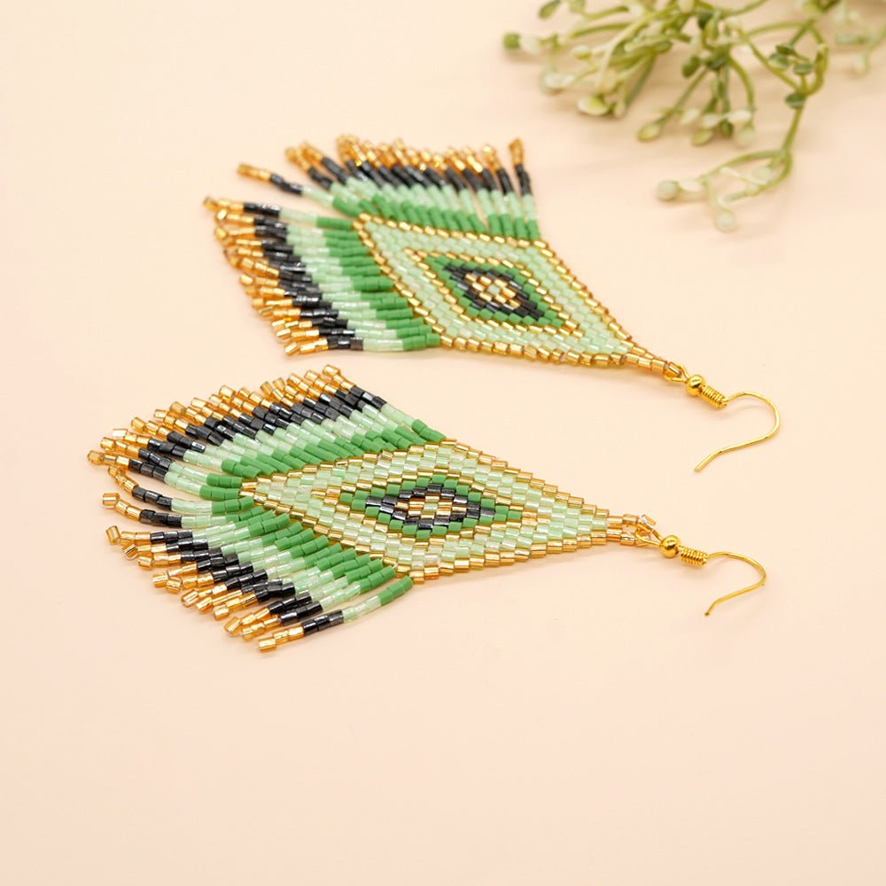 Exaggerated Tassel Earrings Ethnic - Inspired High - End Statement - Alba Vaga