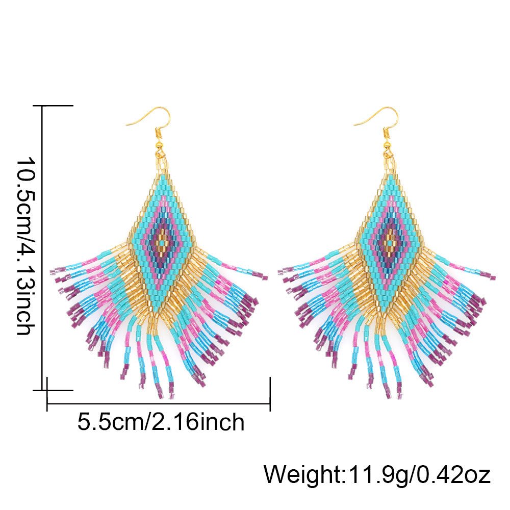 Exaggerated Tassel Earrings Ethnic - Inspired High - End Statement - Alba Vaga
