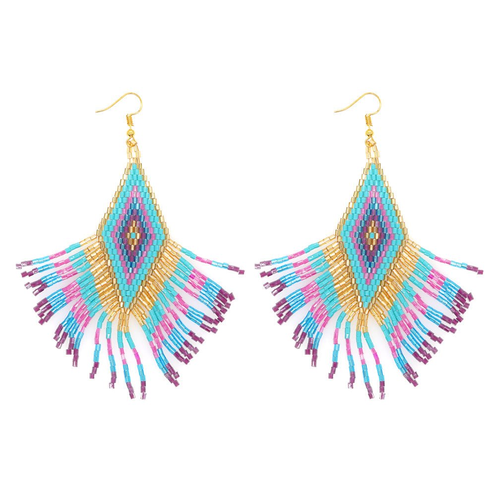 Exaggerated Tassel Earrings Ethnic - Inspired High - End Statement - Alba Vaga