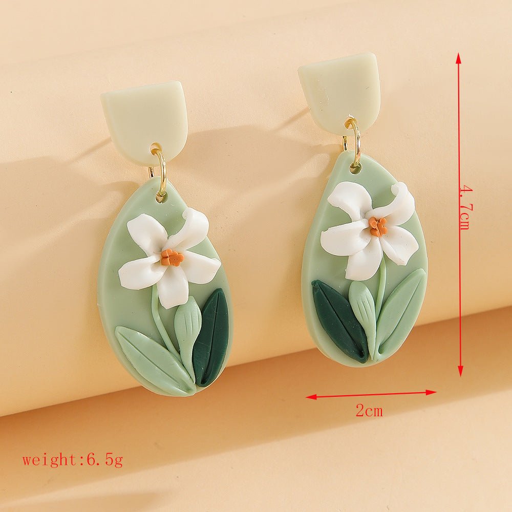 Handmade Floral Polymer Clay Earrings - Alba Vaga