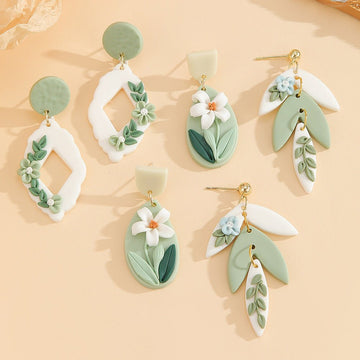 Handmade Floral Polymer Clay Earrings - Alba Vaga