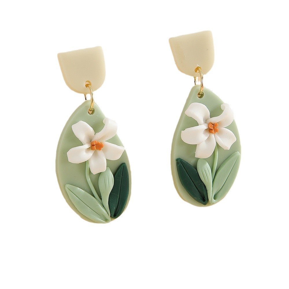Handmade Floral Polymer Clay Earrings - Alba Vaga