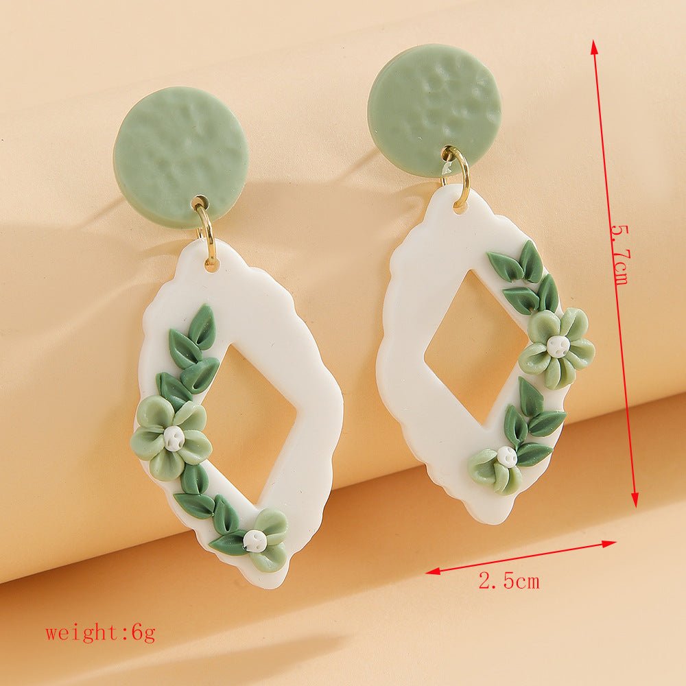 Handmade Floral Polymer Clay Earrings - Alba Vaga