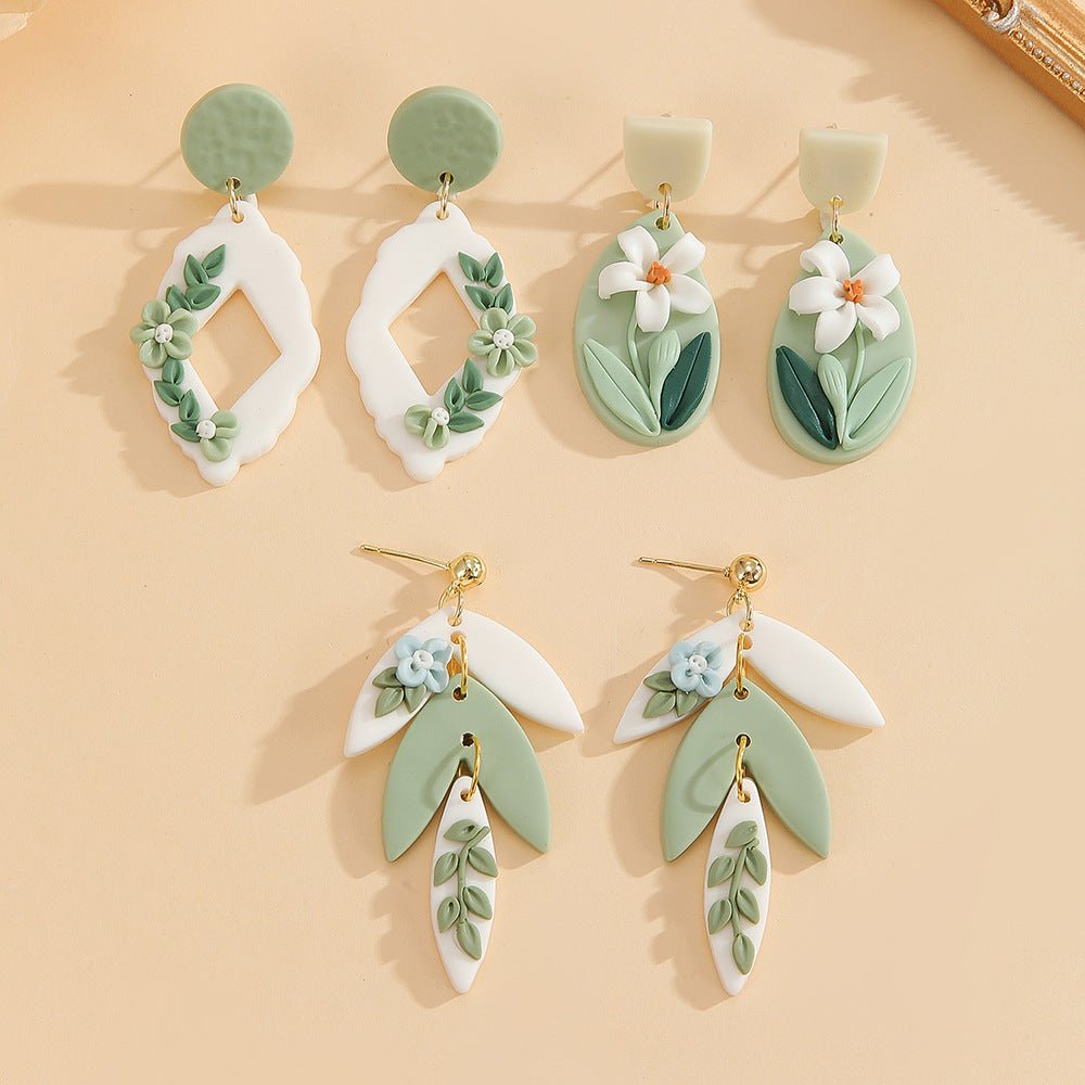 Handmade Floral Polymer Clay Earrings - Alba Vaga